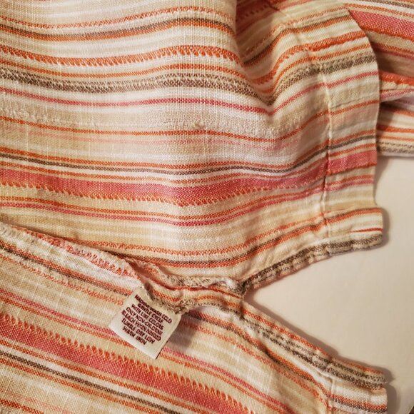 JM Collection Top Button Down 3/4 Sleeve 100% Linen Women's Blouse Size 14. - Picture 10 of 13